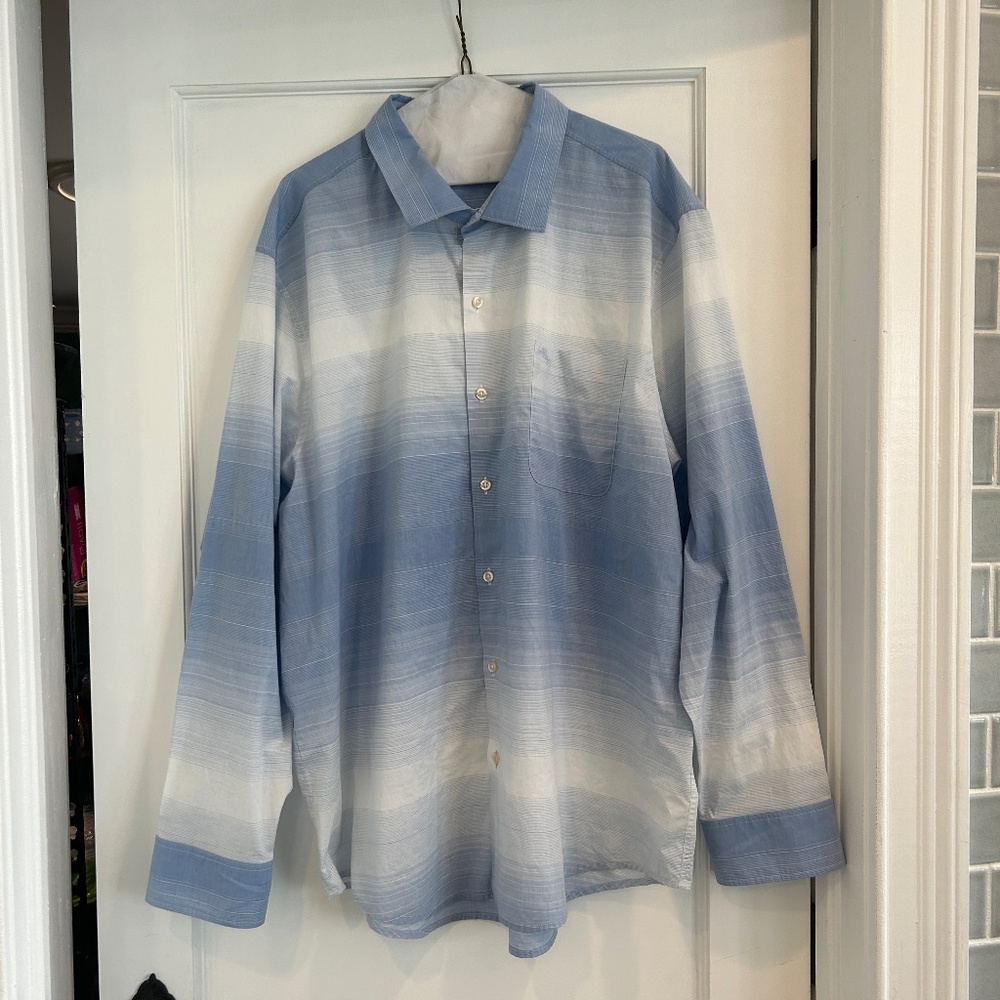 Men's Tommy Bahama Newport Coast Reflection IslandZone Shirt Blue XXL